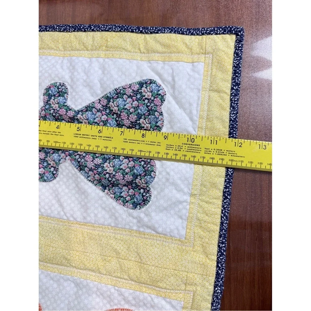 Handmade Yellow Quilted Sundress Wall Hanging Table Runner 12x42